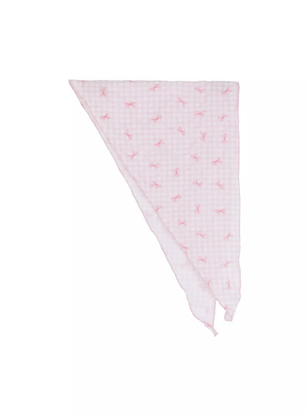 gingham-ribbon-hair-scarf-il528 / Pink