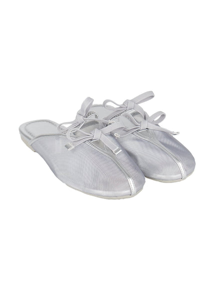 sheer-ribbon-flats-iy513 / Silver