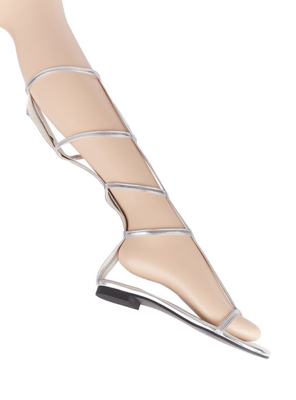 strap-sandal-long-boots-iy502 / Silver