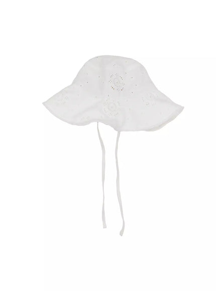 lace-back-ribbon-bucket-hat-im509 / White