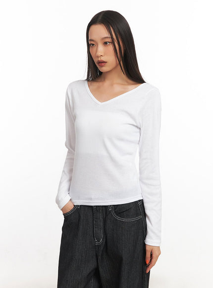 V-Neck Long Sleeve Top IA507