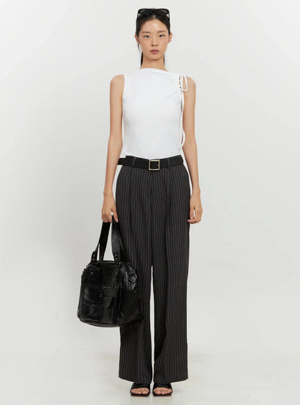 Asymmetric High Neck Tank Top IL528