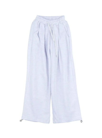 wide-leg-drawstring-sweatpants-il528 / White