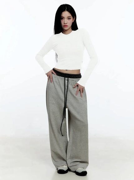 casual-long-sleeve-crop-tee-io527 / White