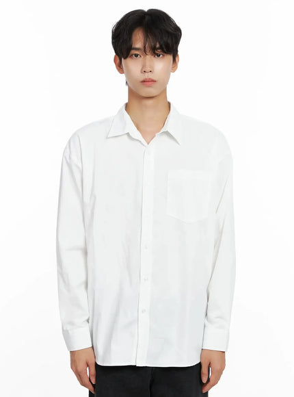 mens-classic-button-up-shirt-io516 / White