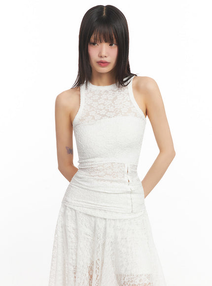 hooked-lace-tank-top-iy502 / White