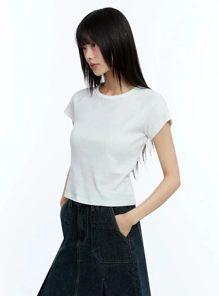 slim-fit-cropped-tee-iu523 / White