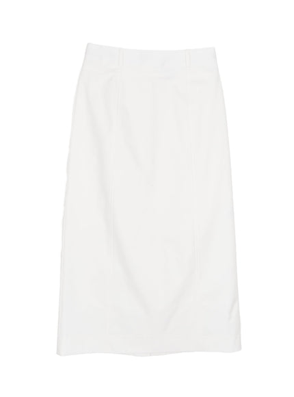 simple-high-waist-long-skirt-im524 / White