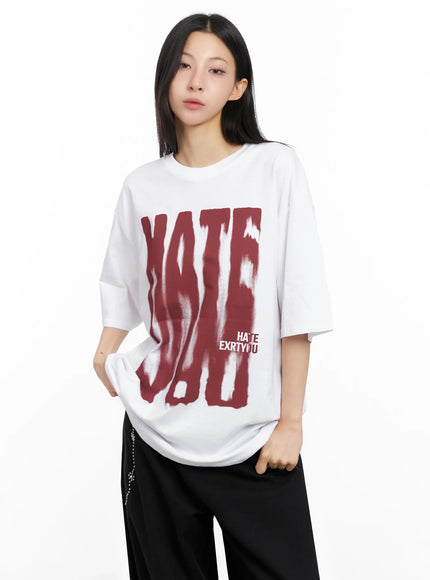 oversized-graphic-print-tee-ig508 / White