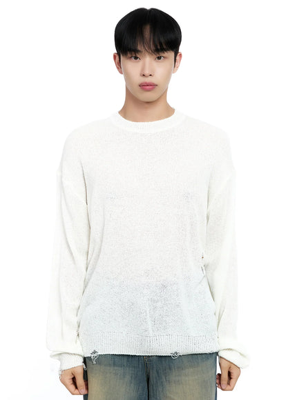 mens-loose-fit-sweater-ig520 / White