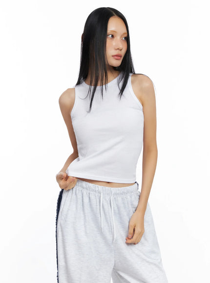 ribbed-sleeveless-crop-top-co517 / White