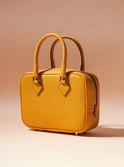 faux-leather-square-shoulder-bag-is516 / Yellow