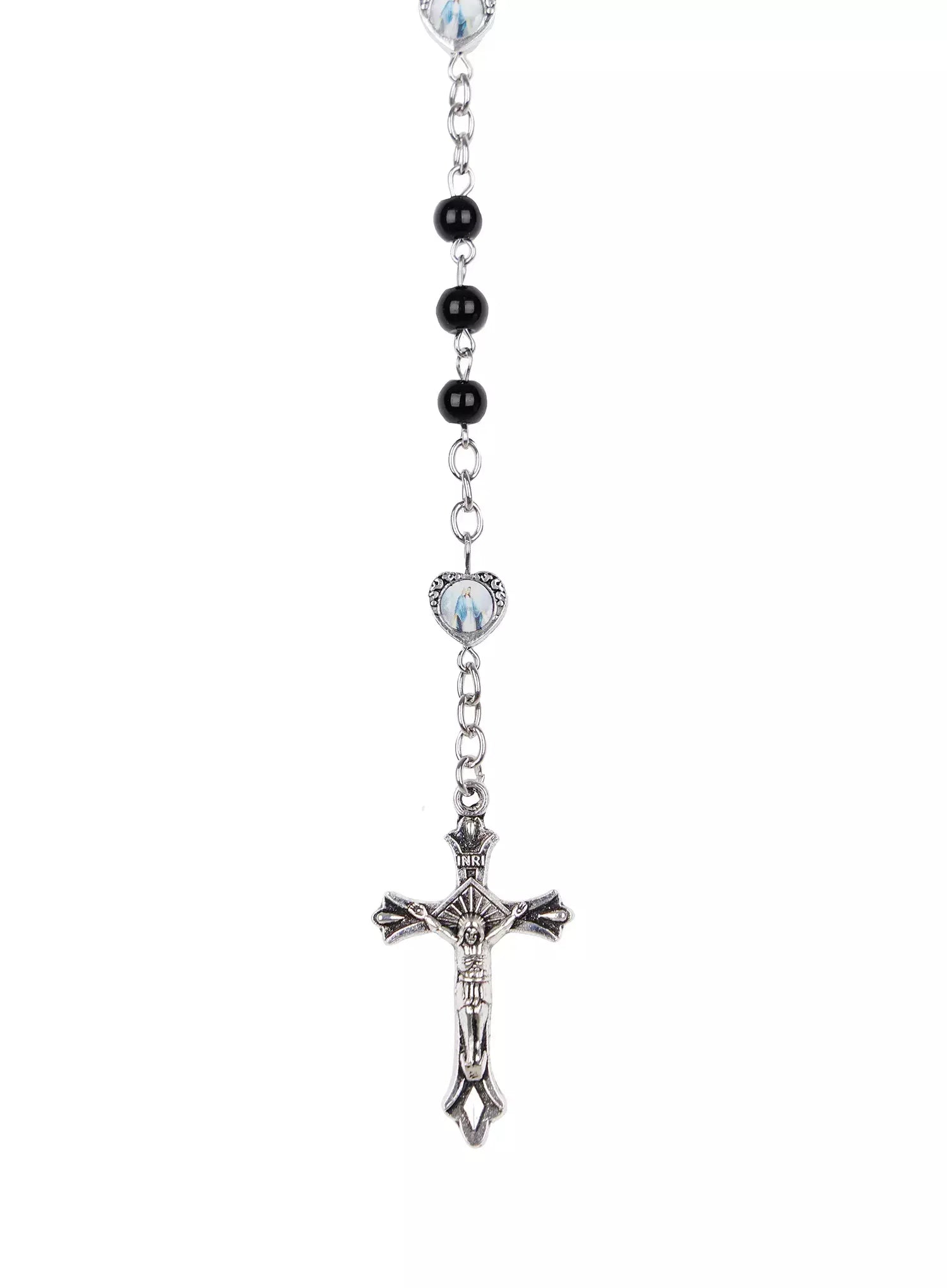 Rosary Style Cross Necklace IN525