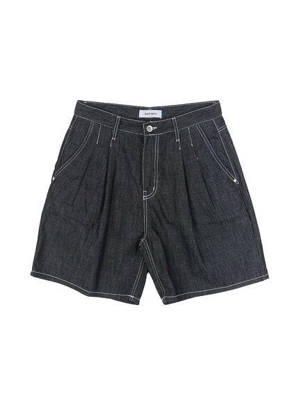 mens-pleated-denim-jorts-il517