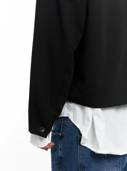 Men's Cropped Button-Up Jacket IS502
