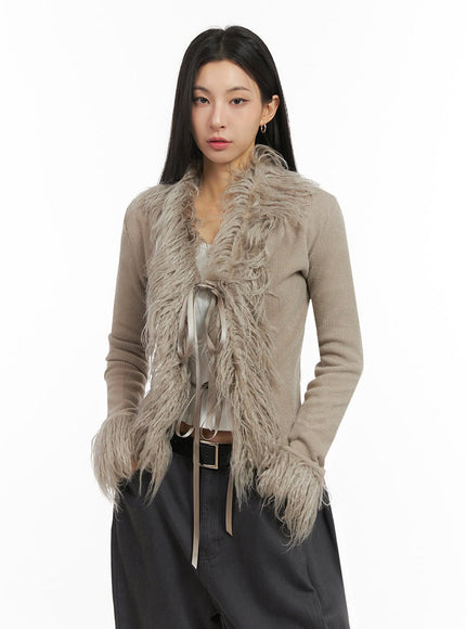 Chic Fur-Trim Cardigan ID431