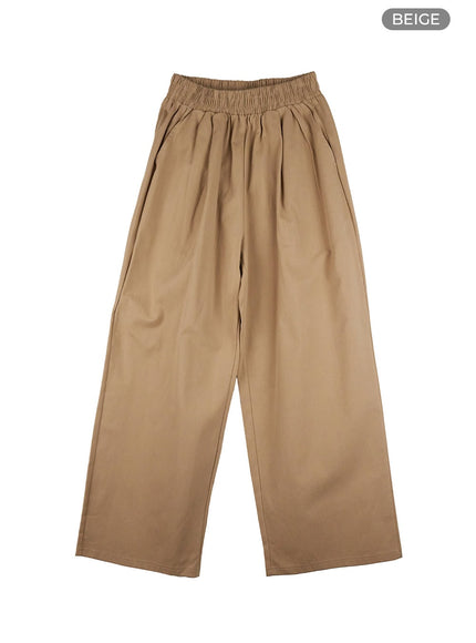 mens-pintuck-wide-leg-trousers-iu418 / Beige