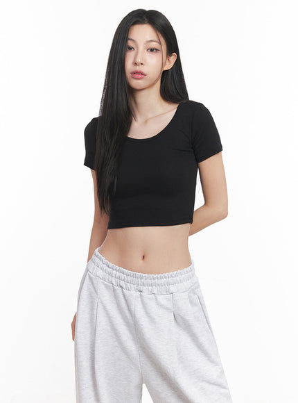 basic-lounge-crop-tee-iy516 / Black