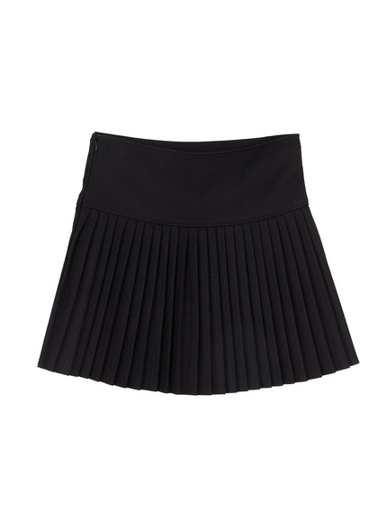 high-waisted-pleated-tennis-skirt-im524 / Black
