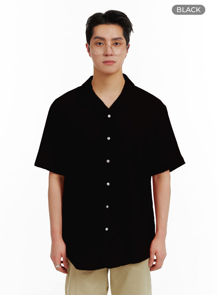 mens-classic-linen-shirt-ia401 / Black