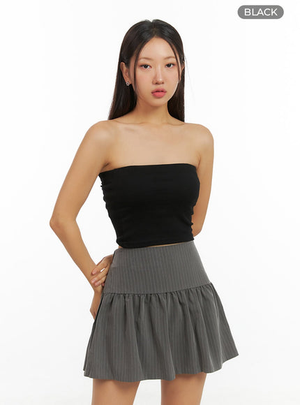 essentials-crop-tube-top-is402 / Black