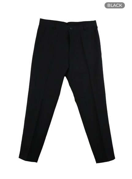 mens-cropped-slim-fit-tailored-pants-iy410 / Black
