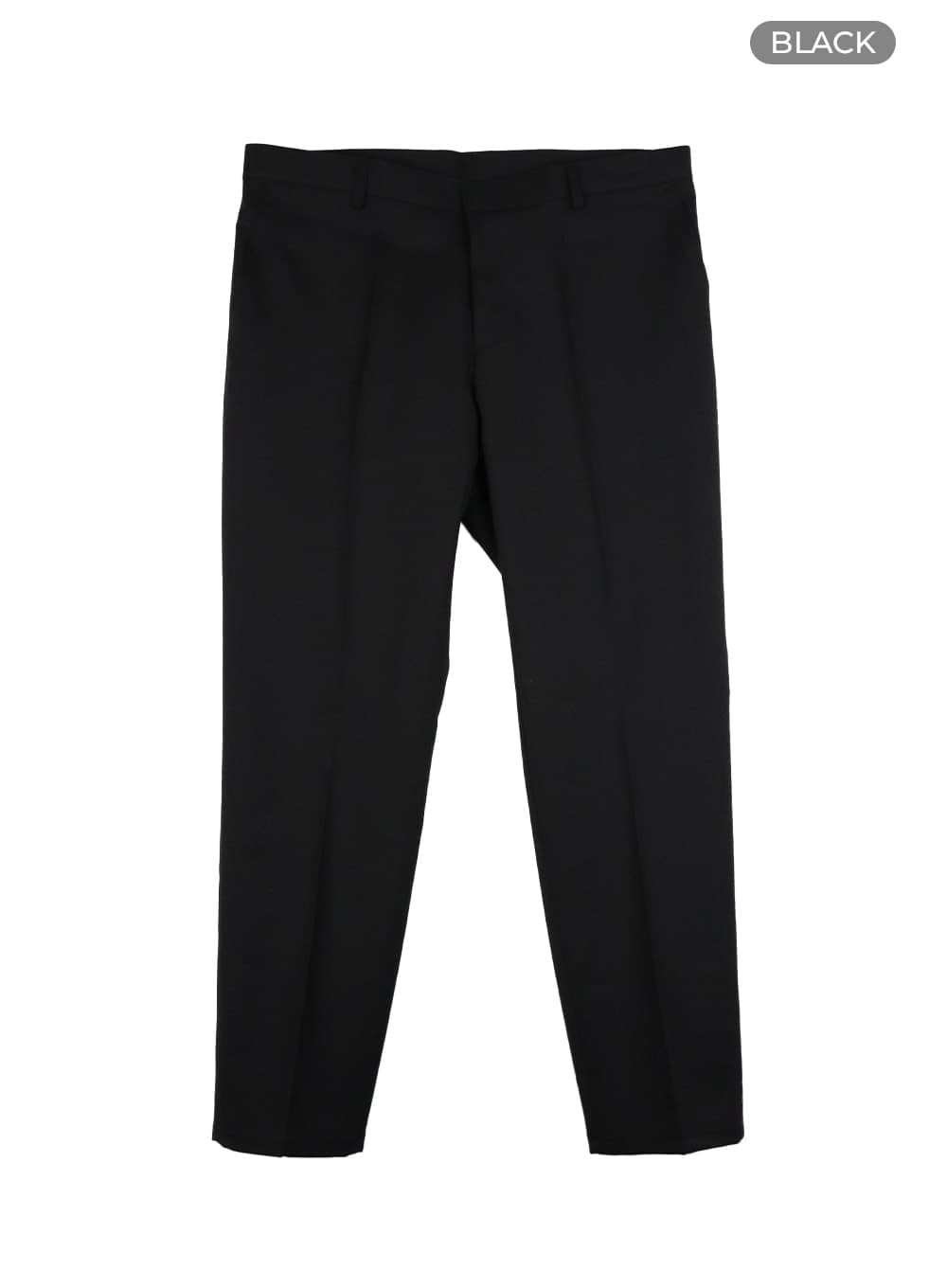 mens-solid-straight-fit-trousers-ia402 / Black