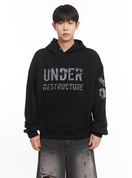 mens-urban-graphic-hoodie-im528 / Black