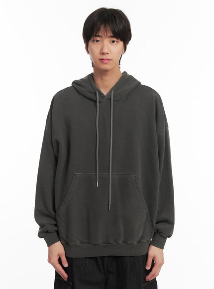 mens-vintage-washed-hoodie-ia510 / Black