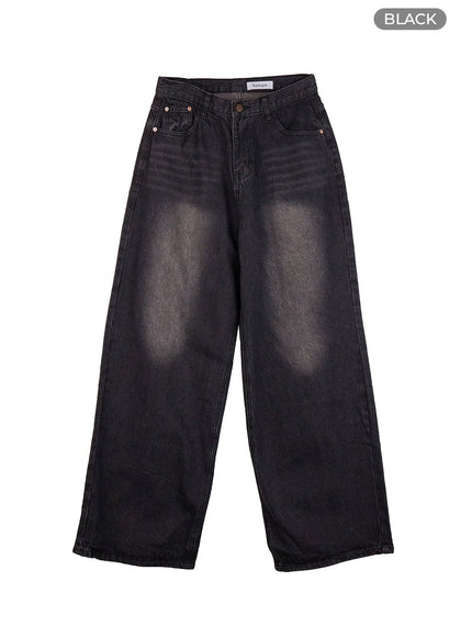 mens-wide-fit-jeans-io420 / Black