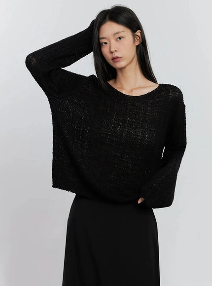 Cozy Boatneck Long Sleeve Sweater IS515