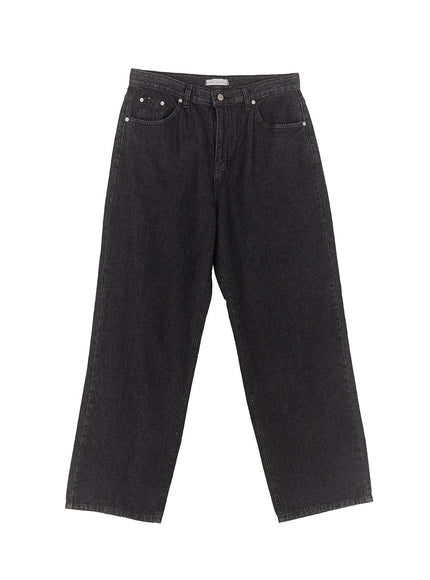 mens-straight-leg-jeans-im527 / Black
