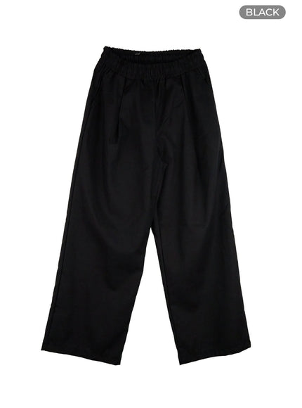 mens-solid-linen-pants-iu414 / Black