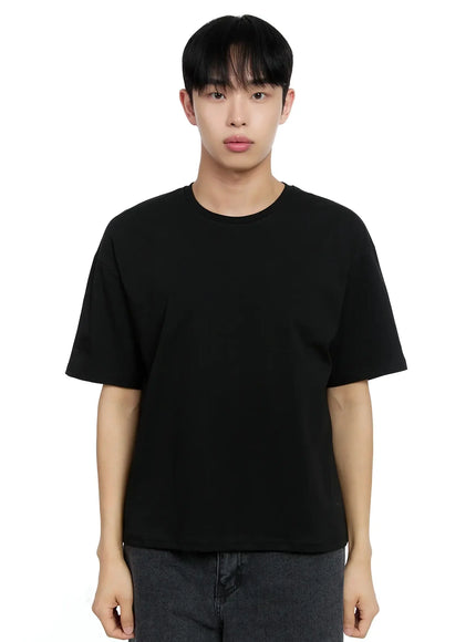 mens-basic-cotton-t-shirt-ig520 / Black
