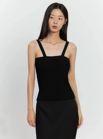 ribbed-knit-tank-top-il528 / Black