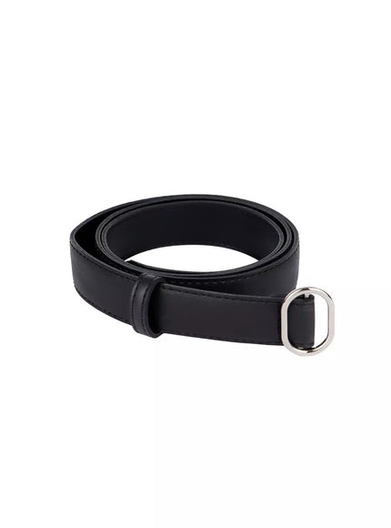 slim-oval-buckle-belt-ij509 / Black