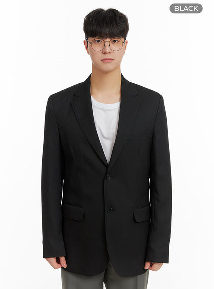 mens-solid-blazer-ia402 / Black