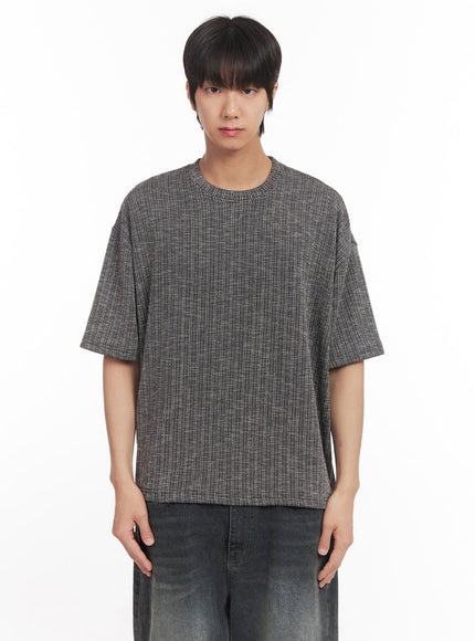 mens-ribbed-crewneck-tee-ia511 / Black