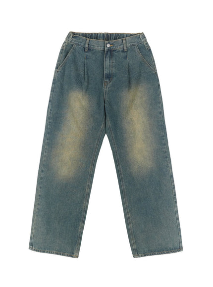 Men's Pintuck Washed Jeans IA511