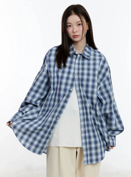 oversized-check-shirt-id526 / Blue