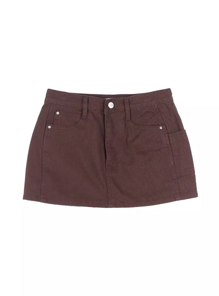 classic-black-mini-skirt-il531 / Brown
