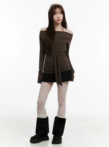 off-shoulder-bow-top-id525 / Brown