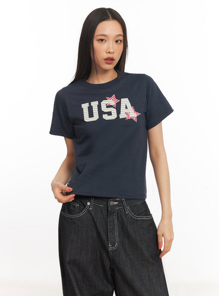 cotton-graphic-t-shirt-ia507 / Dark blue