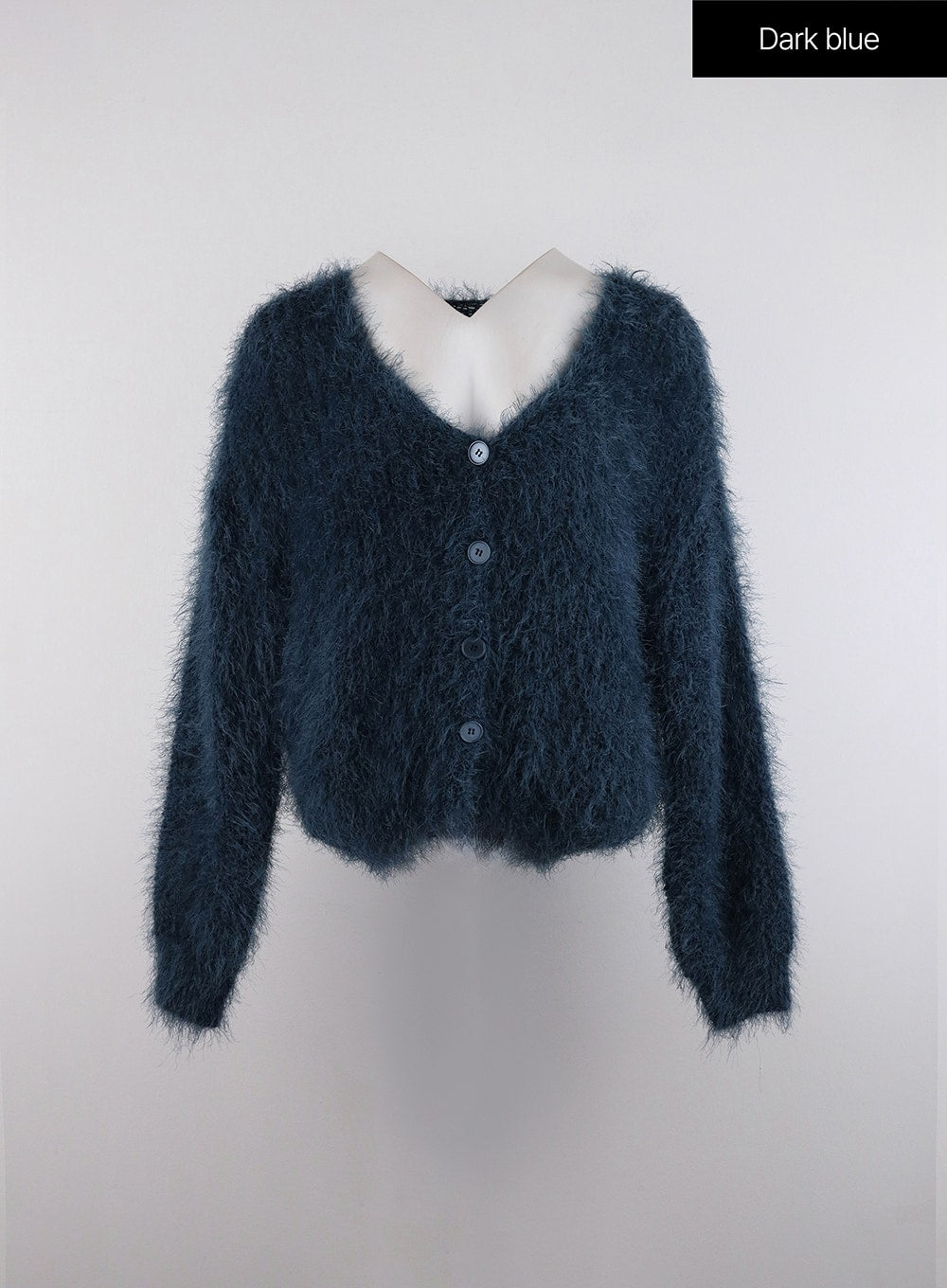 faux-fur-knitted-cardigan-id315 / Dark blue