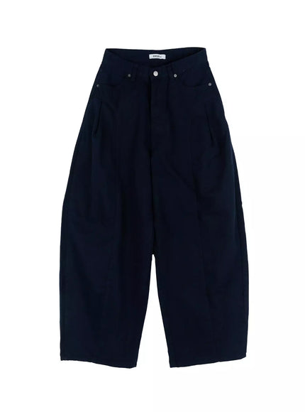 cotton-oversized-wide-leg-pants-ig508 / Dark blue