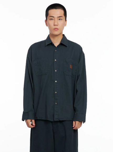 Men's Cozy Cotton Button-Up Shirt IG529