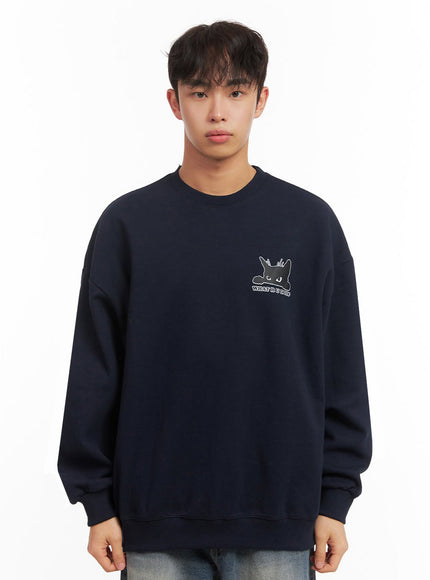 mens-long-sleeve-oversized-sweatshirt-id427 / Dark blue