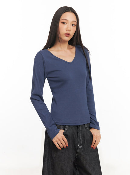 V-Neck Long Sleeve Top IA507