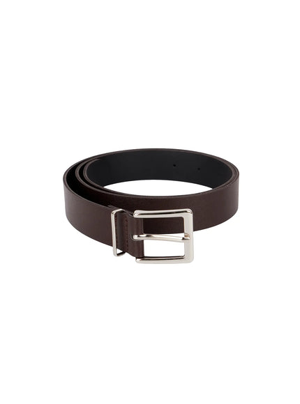 classic-square-buckle-belt-io520 / Dark brown