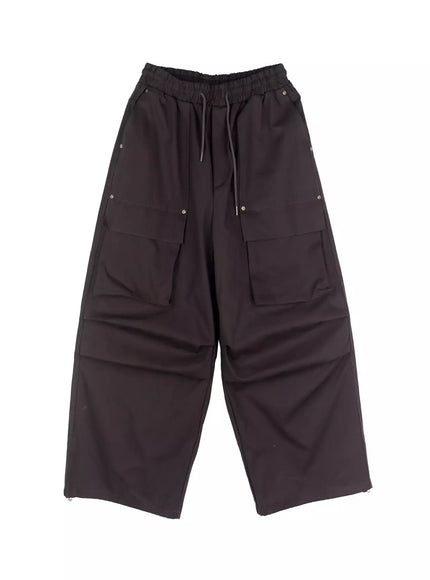 wide-leg-cargo-pants-f516 / Dark gray